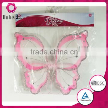 Hot selling pink&white fairy wing stainless kids butterfly wings