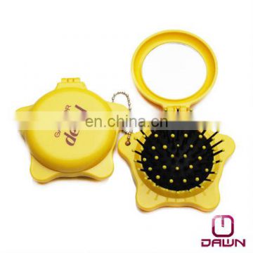 Star shaped hair brush with mirror for promotion CD-MP504