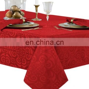 Damask Soil Resistant Tablecloth for party and hotel