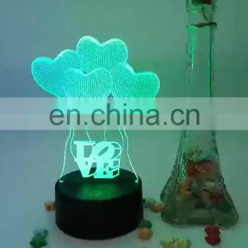 3D pyramid led lamp 7 Colors Change USB LED Table Desk Light with Touch Control