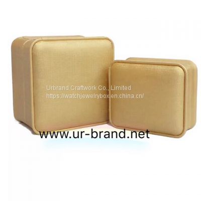 Hot Sales Square Yellow Leather Pendant Box Jewelry Rings Boxes for Jewelry Gift Packaging