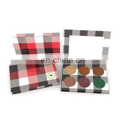 Custom Printed Grid 6 Hole Makeup Own Brand Nudes Make Up Palette Eyeshadow Packaging Box