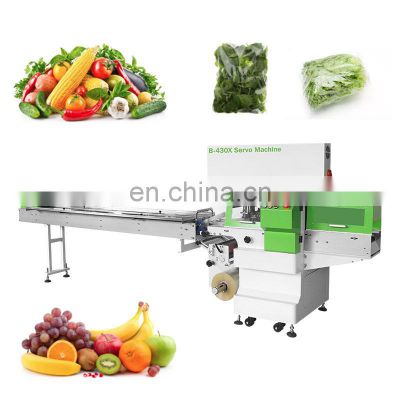 Salad Pouch Horizontal Net Leaf Bar Flow Fresh Package Fruit And Vegetable Pack Machine For Lettuce With Tray