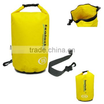 15Liter yellow waterproof dry bag for kayaking