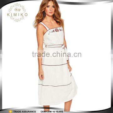 2016 China Manufacture Summer Latest Cotton Embroided Women Dress In Latest Designs
