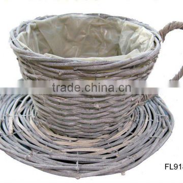 Cup and Saucer Willow Flower Planter