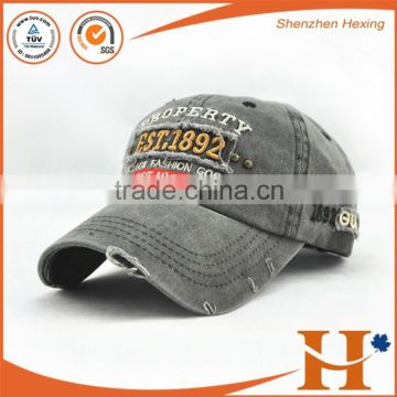 Custom High Quality 3D Embroidery stone washed baseball cap and hat,Embroidered washed sports cap torn                        
                                                Quality Choice