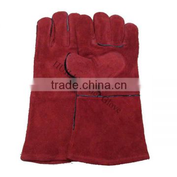 Anti-scratch cow split welding leather gloves/leather working welding gloves