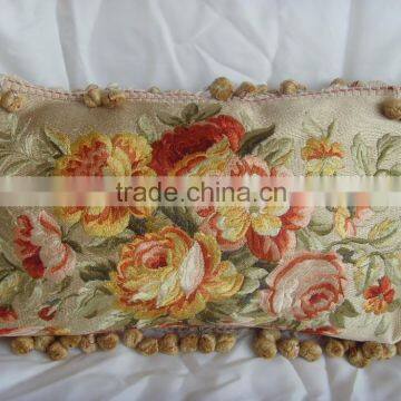 Embrodiery flower rectangle cushion cover
