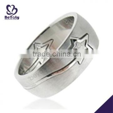 Unique star design 316I stainless steel metal ring