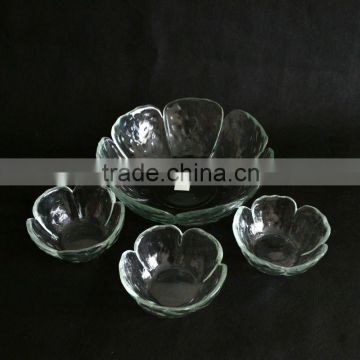 flower shape fruit salad cheap glass bowl set