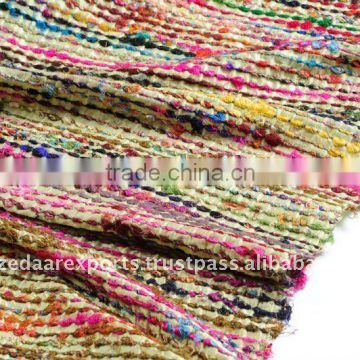 Tweed weave recycled silk fabrics
