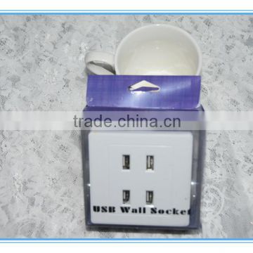 4 ports USB AC power 240V wall socket for home,hotel and office.