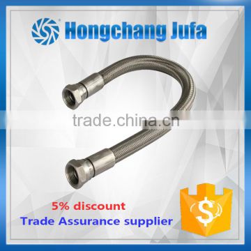 T304 SS single braid PTFE hose assembly with NPT/BSP fittings