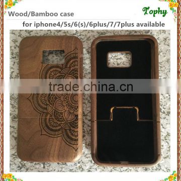 Custom design fashion hard wooden mobile phone case for iphone 6 wood cover for samsung s6 s7