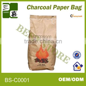 2 layer 100g kraft bbq charcoal bags/pp bags for charcoal packaging