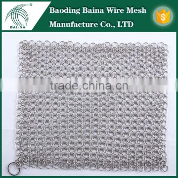 Stainless steel chainmail pot cookware for brush