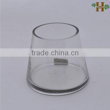 Clear cone cylinder glass vases, little clear glass vases