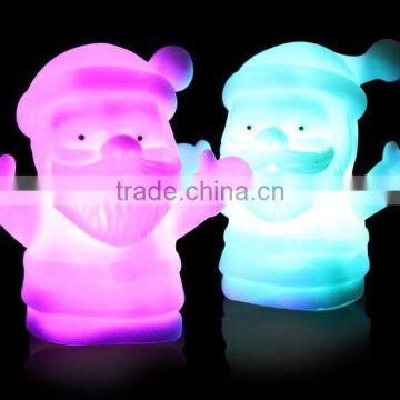 Light up Christmas pvc toys, santa plastic vinyl toys, Eco-friendly hot selling light up toys