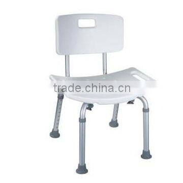 Aluminum bath shower chair with back