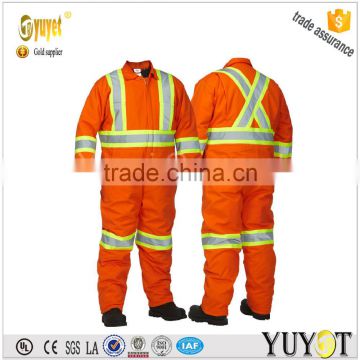 High visibility orange CSA Standard Heavy-duty Coverall Wiht 3M Reflective Tape