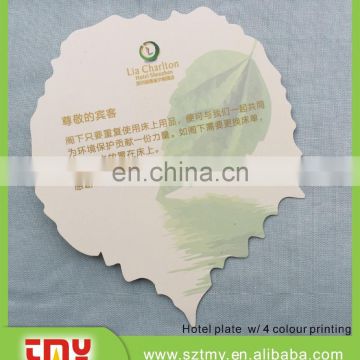 Full color printing leaf shape plastic PVC gift tag