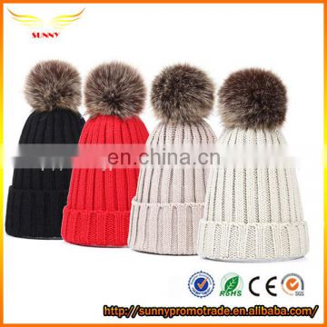 Wholesale Custom Pom Knit Hat With Ball Top