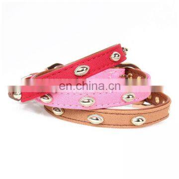 Hot sale inlaid pearl decoration dog collar pu collar collar