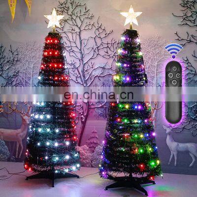Indoor LED Home Artificial Remote Control Green Smar RGB Christmas Tree Colorful Wifi Copper Wire string Lights Decorations