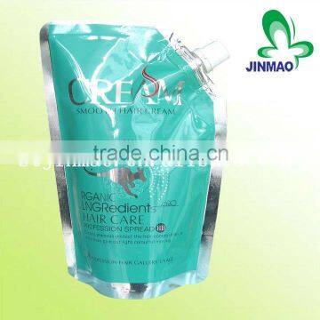 Stand up laminated custmized detergent plastic packaging spout bag