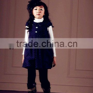 2012 high fashion blue girl winter dresses with collar
