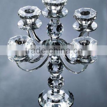 5 arm crystal candelabra