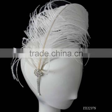 Wholesale ostrich feather and metal headband hair accessories