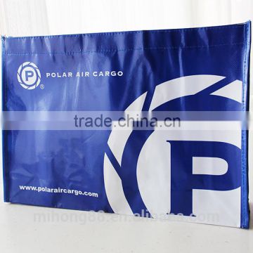 Online shopping new design dark blue printed pp laminated non woven bag