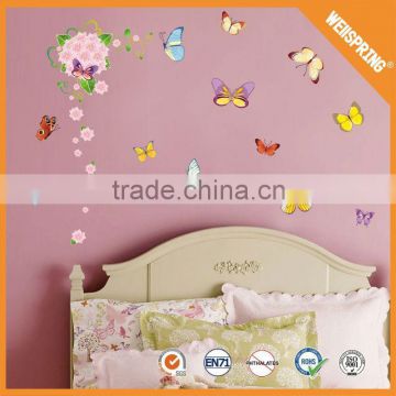 Long term usage repositionable natural butterfly wall sticker home decor 3d flower
