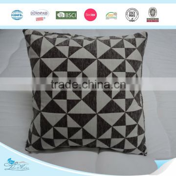 Embroidered Geometric Cotton Wave Decoration Cushion With Zipper