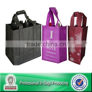 Lead Free Non Woven Custom 6 Bottle Pack Wholesale Wine Liquor Bags