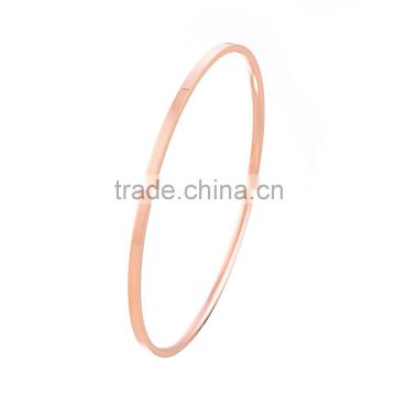 Classical Simple Design High Polished Rose Gold Women Bangle