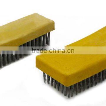 Yellow Plastic Block Wire Brush