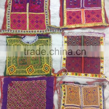Best Wholesale prices VINTAGE Indian Banjara TRIBAL Kutchi Afghani Textile PATCH Mirror Yoke NECK