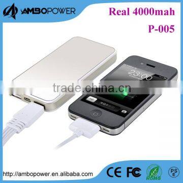 polymer battery charger power bank 4000mah with 2 usb