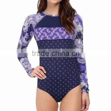 Ladies Juniors Quick Drying Long-Sleeve UPF 50+ UV Protection Rash Guard One-Piece Swimwear Beachwear Swim Shirt Rashguard Mma