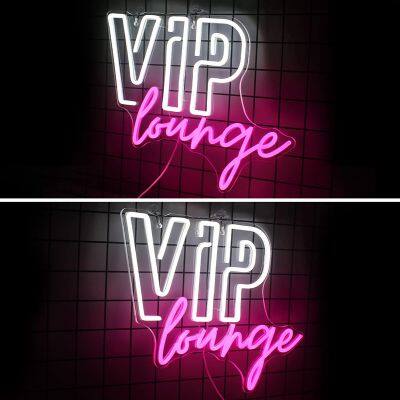 VIP Lounge Neon Sign for Wall Decor VIP Neon Light Sign for Room Decor Led Light Up Sign with USB Powered for Bar Hotel Cafe