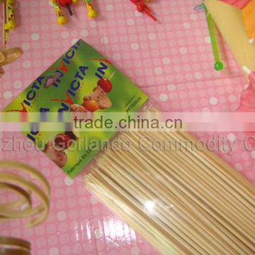 2.5 x150mm Bamboo Skewers paper header packing for BBQ with Sharp End                        
                                                Quality Choice