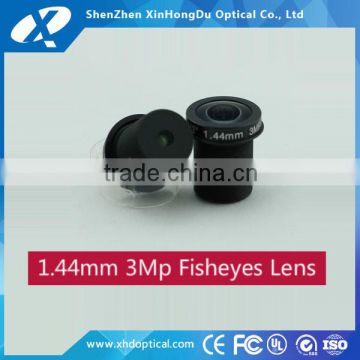 HD Megapixel 1/4"Inch f2.0 180 degree fisheye 1.18mm wide angle lens m12 for cctv camera
