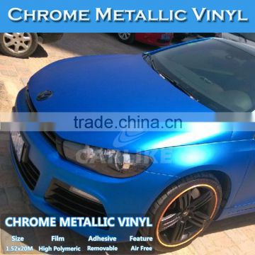 CARLIKE 1.52x20m 5x65ft Matt Chrome Metallic Vinyl Model Car Stickers