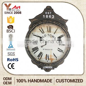 2016Promotional Elegant Top Quality Customization Antique Wood Wall Stained Glass Wall Clock