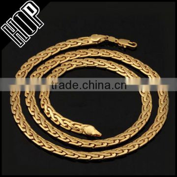 Fashion top sale stainless steel gold twist snake chain