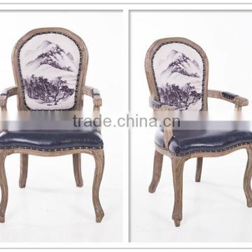 Antiqued carved 2015 new design wood chair