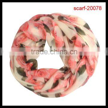latest popular flower style around neck scarf
